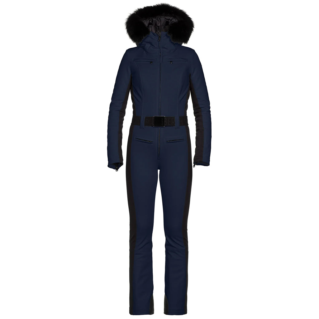 GOLDBERGH PARRY LONG JUMPSUIT FAUX FUR - FRENCH BLUE