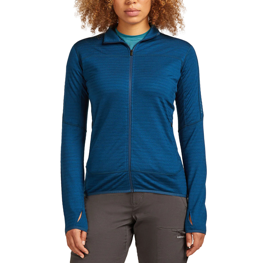 ICEBREAKER WS DESCENDER LS ZIP -ATLANTIS