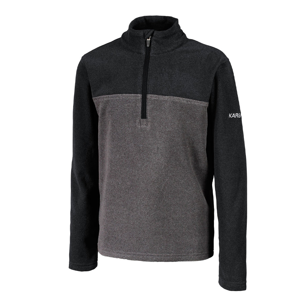 KARBON KIDS WARRIOR T-NECK FLEECE - DK GREY/BLK