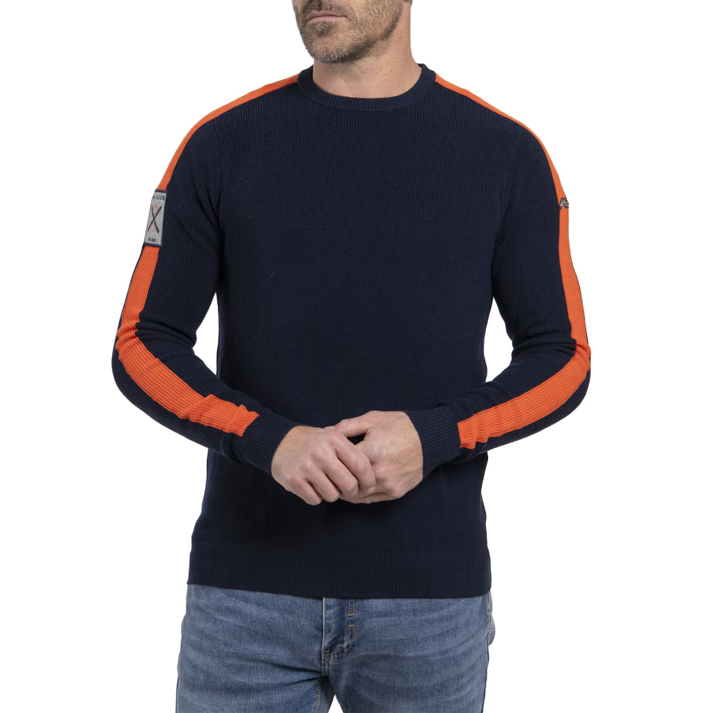 KJUS MS RETRO SKI SWEATER - KJUS NAVY/ORANGE
