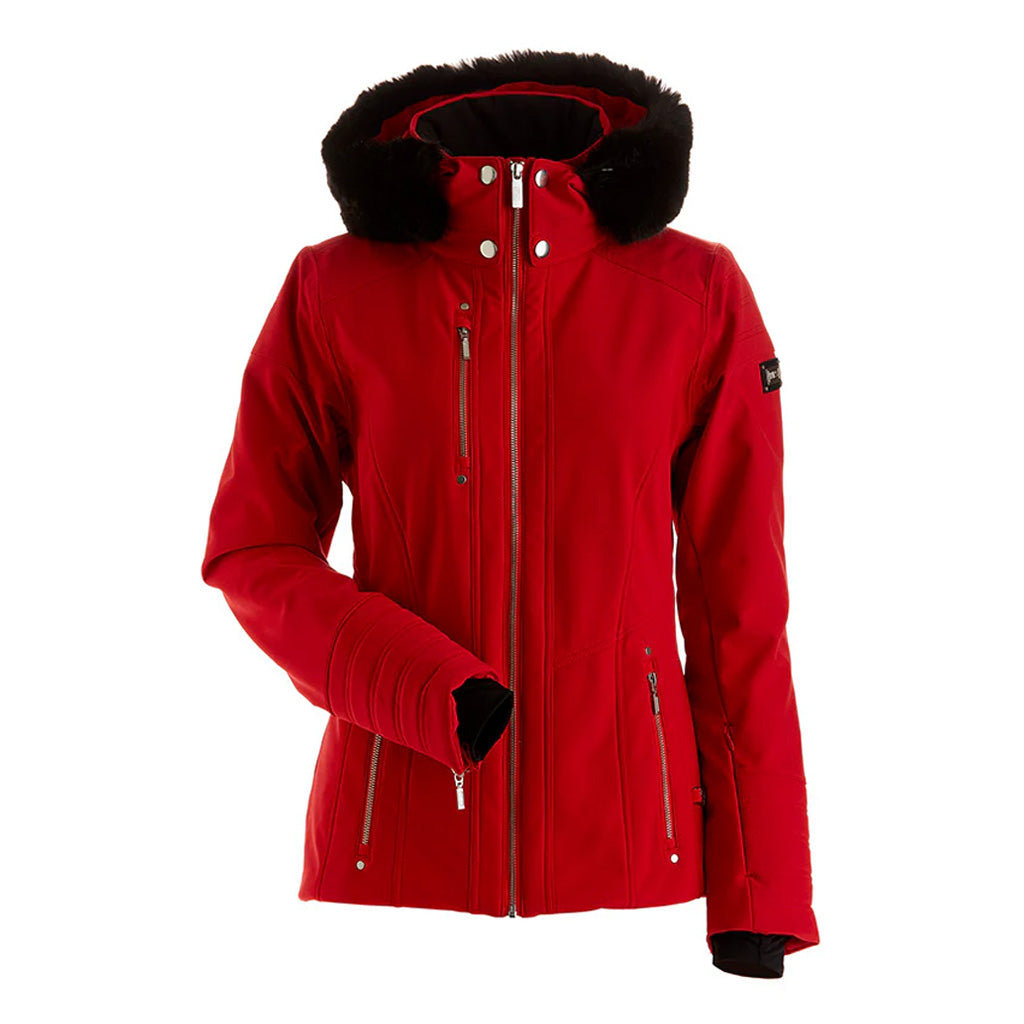 NILS NISEKO X FAUX FUR JACKET - RED