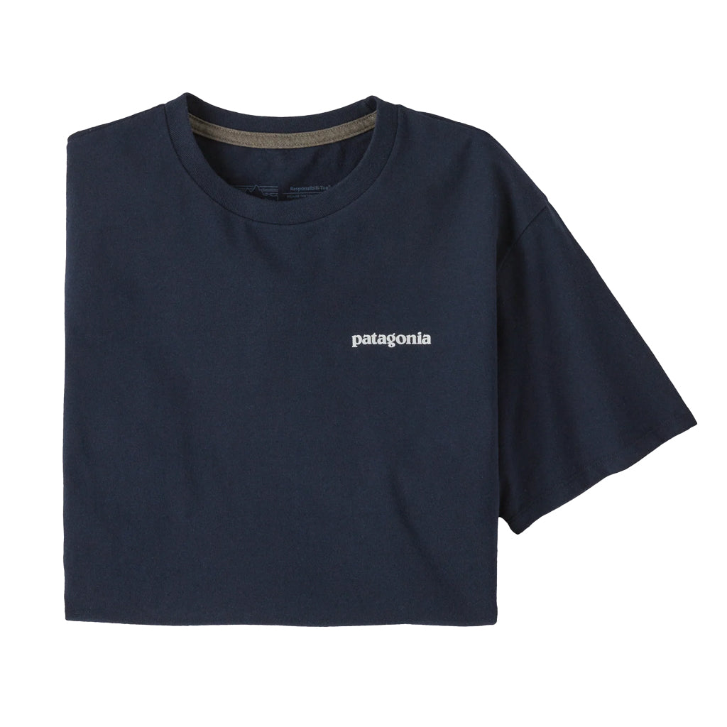PATAGONIA MS FITZ ROY ICON RESPONSIBILITY TEE - NEW  NAVY