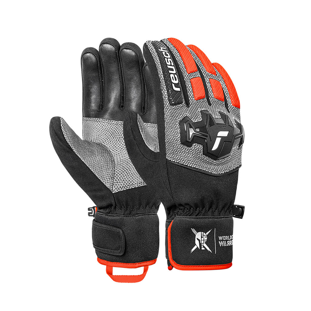 REUSCH WC WARRIOR R TEX GLOVE BLACK/SILVER/FLURO RED