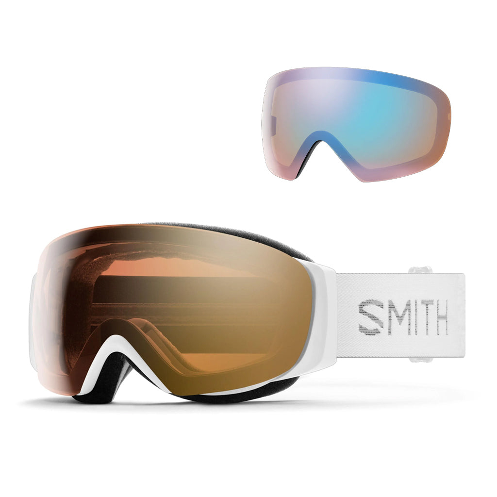 SMITH I/O MAG S WHITE CHUNKY KNIT CHROMAPOP PRO PHOTOCHROMIC GOLD + STORM BLUE