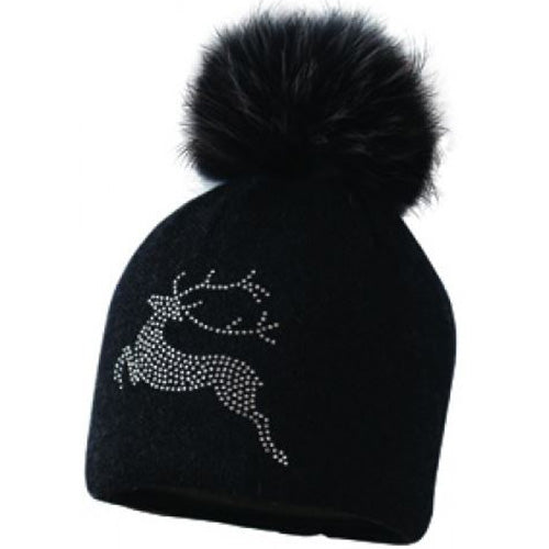 STARLING SILVER BLING MERINO BEANIE - REAL FUR