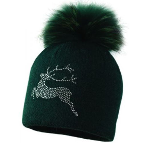 STARLING SILVER BLING MERINO BEANIE - REAL FUR