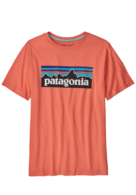 PATAGONIA BOYS REGENERATIVE COTTON P6 LOGO TEE