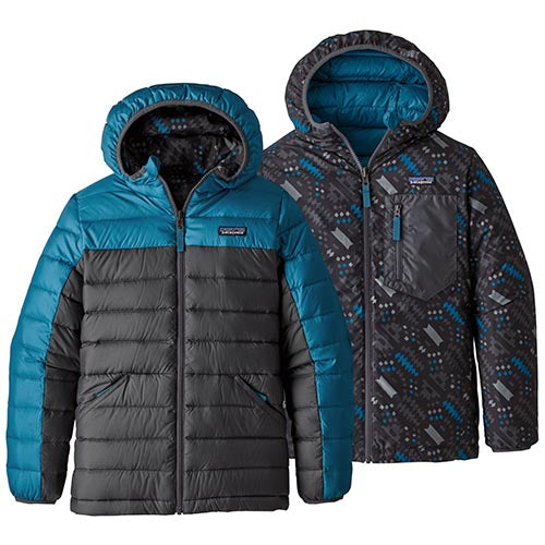 PATAGONIA BOYS REVERS DOWN HOODY BALKAN BLUE