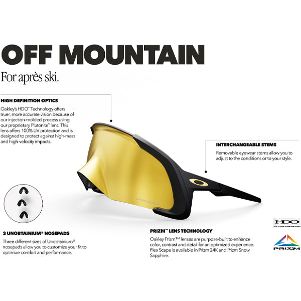 OAKLEY FLEX SCAPE BLACK w MATTE CARBON w PRISM SNOW SAPPHIRE