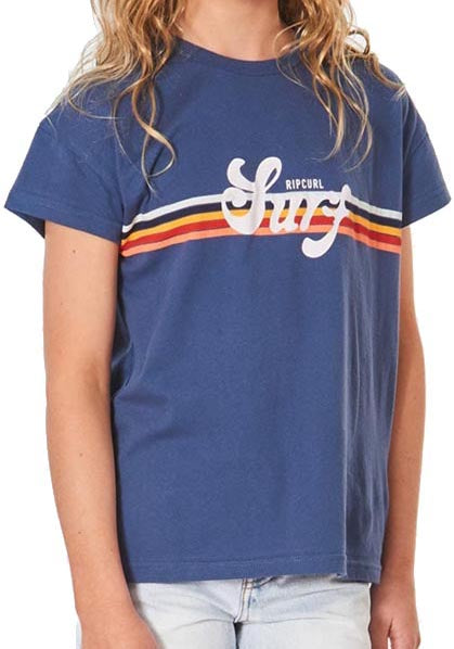 RIPCURL GIRLS RETRO TEE MID BLUE