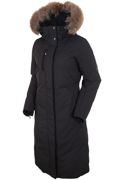 SUNICE HILLARY LONG COAT BLACK REAL FUR