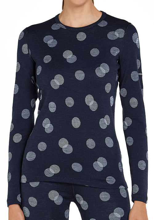 ICEBREAKER WS VERTEX CREW FALLING FLAKES NAVY