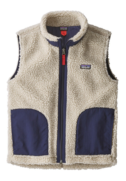 PATAGONIA K'S RETRO X VEST NATURAL/CLASSIC NAVY