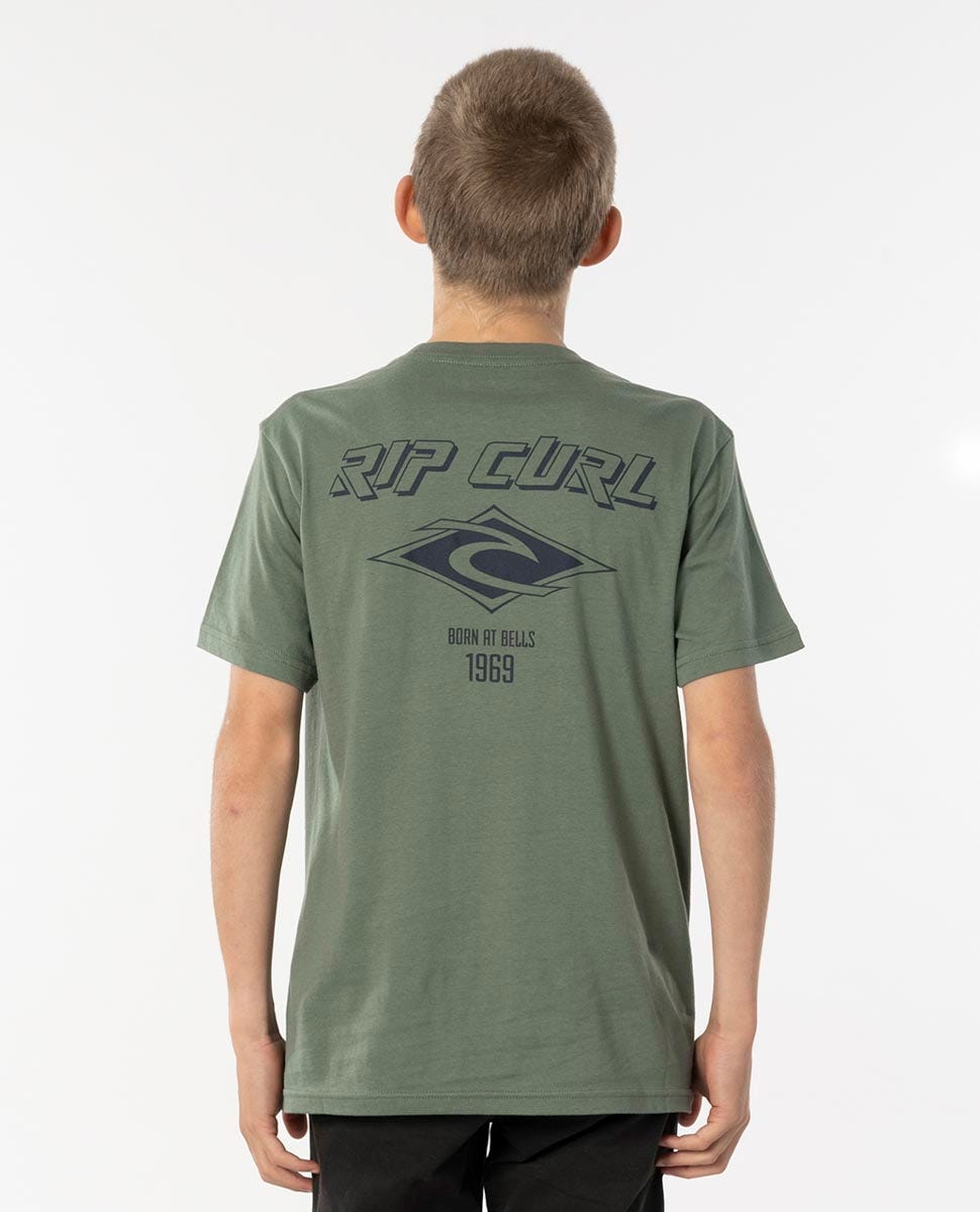 RIPCURL FADE OUT ICON BOYS TEE MID GREEN