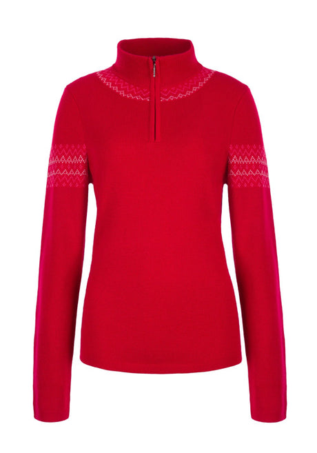 MEISTER WS HANNAH 1/2 ZIP KNIT - RED