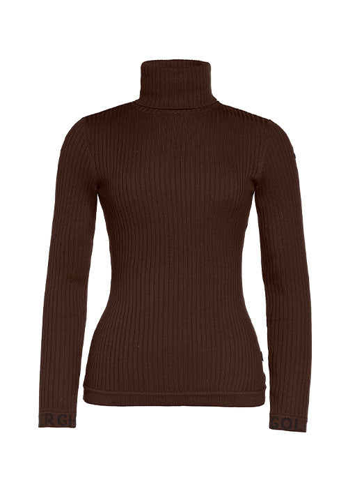 GOLDBERGH MIRA LONG SLEEVE KNIT - DARK BROWN