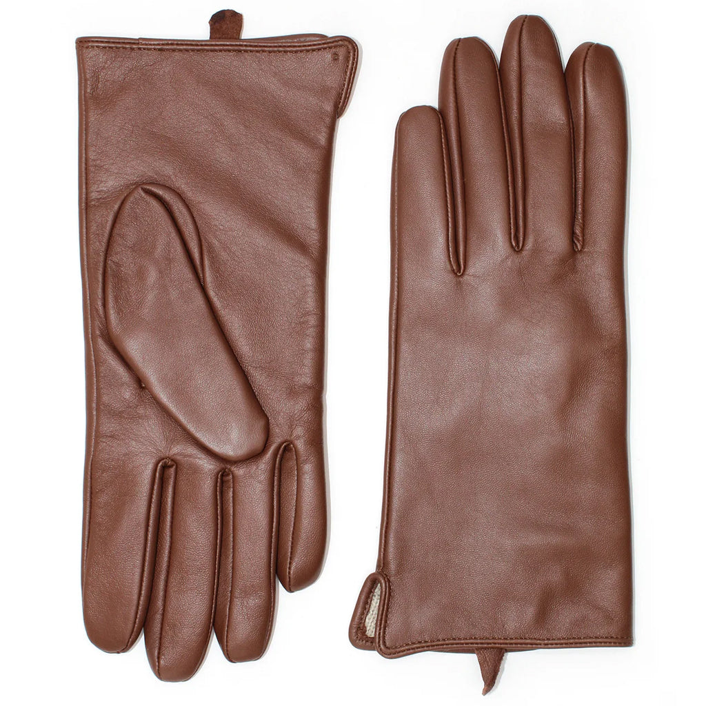 MORGAN & TAYLOR ZOEY LEATHER GLOVES BROWN