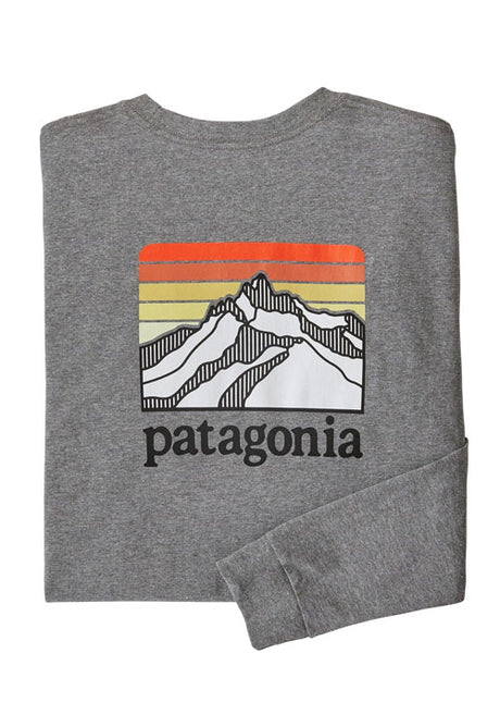 PATAGONIA MS LS LINE LOGO RIDGE RESPONSIBILI-TEE GRAVEL HEATHER