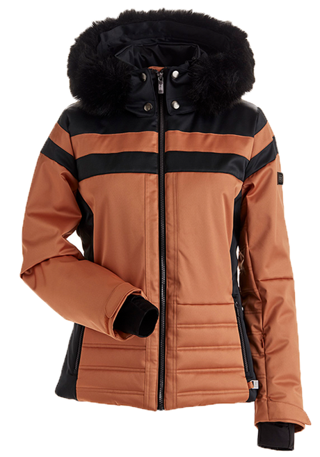 NILS ST ANTON FAUX FUR JACKET - COPPER BLK