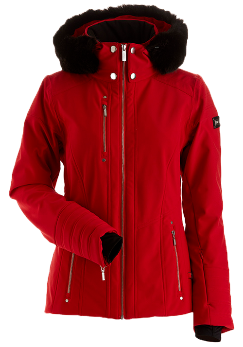 NILS NISEKO FAUX FUR JACKET - RED