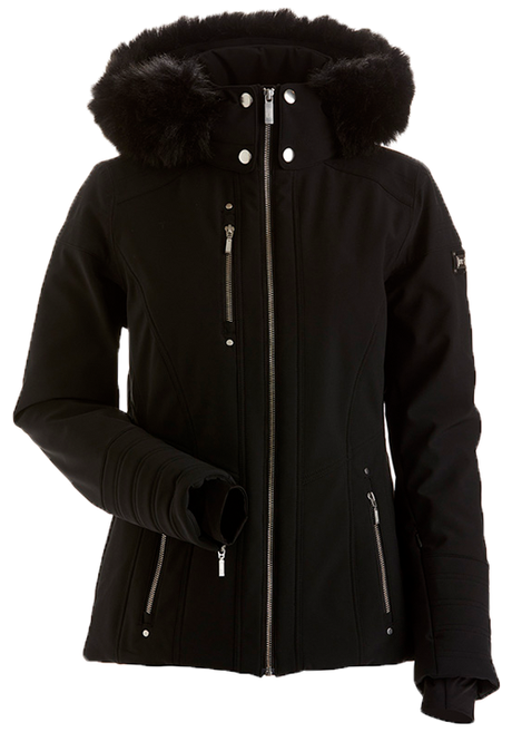 NILS NISEKO X FAUX FUR JACKET - BLACK