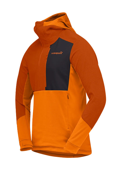 NORRONA MS LOFOTEN THERMAL PRO FLEECE HOODY - GOLD FLAME
