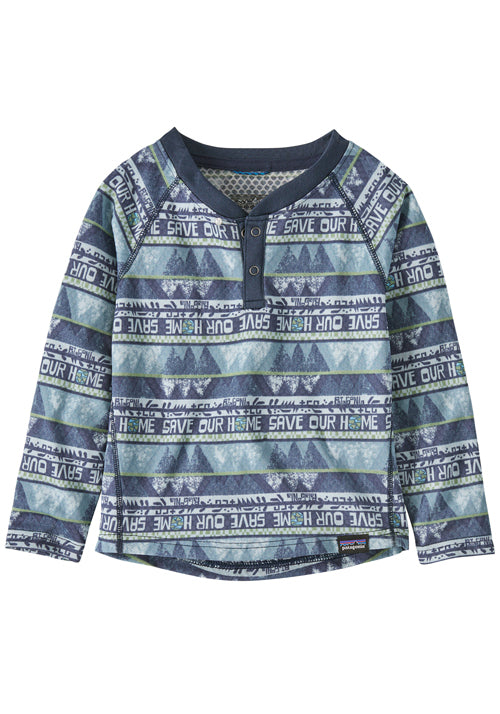 PATAGONIA BABY CAP TOP MW HENLEY DOLOMITE BLUE