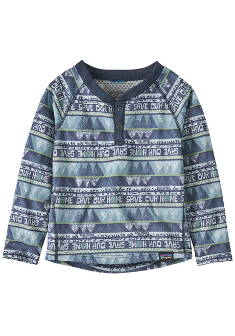 PATAGONIA BABY CAP TOP MW HENLEY DOLOMITE BLUE