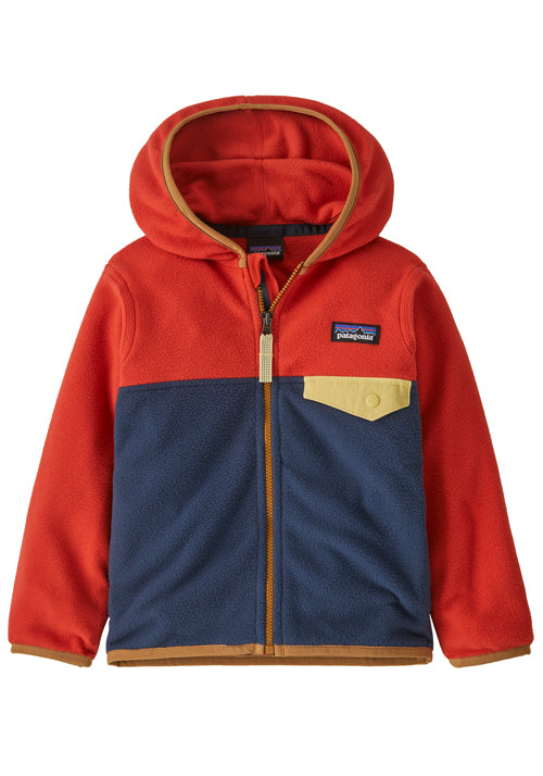 PATAGONIA BABY MICRO D SNAP JKT-NAVY/RED