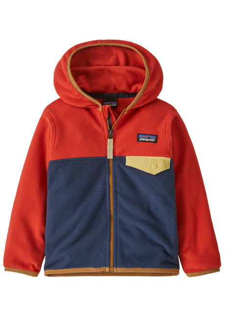 PATAGONIA BABY MICRO D SNAP JKT-NAVY/RED