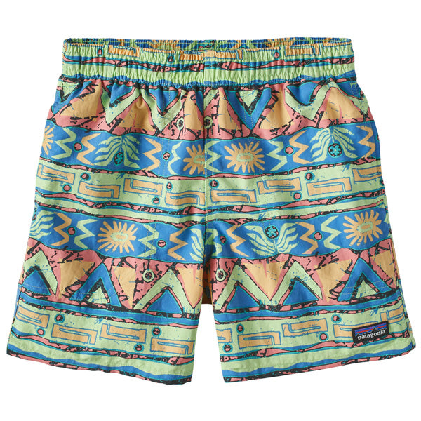 PATAGONIA BOYS BAGGIES SHORTS 5"-GEO SALAMANDER GREEN
