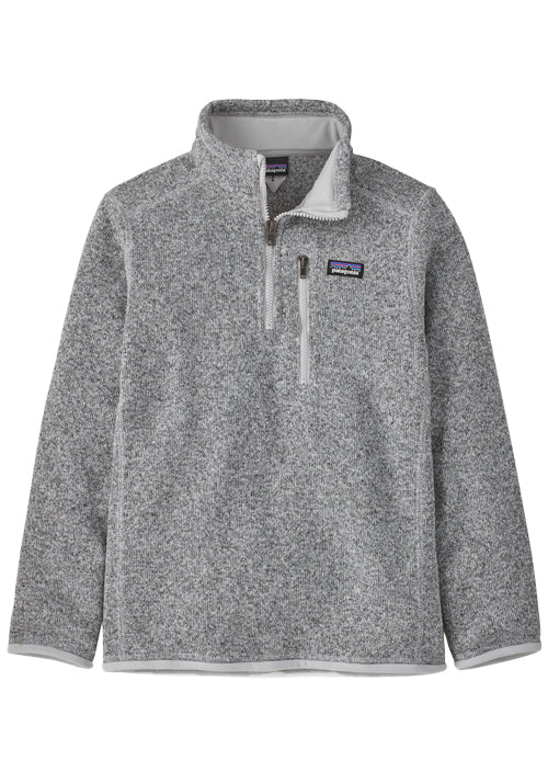 PATAGONIA BOYS BETTER SWEATER 1/4 ZIP-BIRCH WHITE