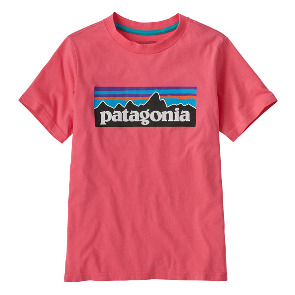 PATAGONIA JNR P6 LOGO TEE- AFTERNOON PINK