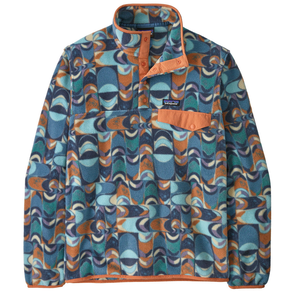 PATAGONIA MS LW SYNCH SNAP T P/O-SWALLOWTAIL GEO: STILL BLUE