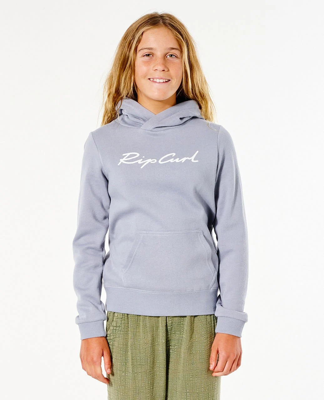 RIPCURL JNR SCRIPT HOODY BLUE GREY