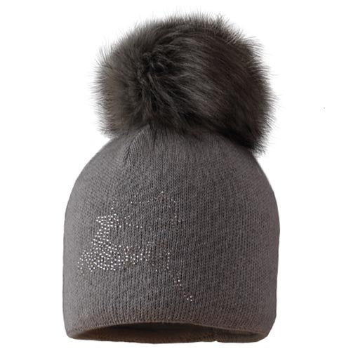 STARLING SILVER BLING MERINO BEANIE - REAL FUR