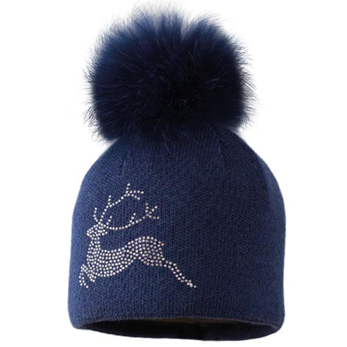 STARLING SILVER BLING MERINO BEANIE - REAL FUR