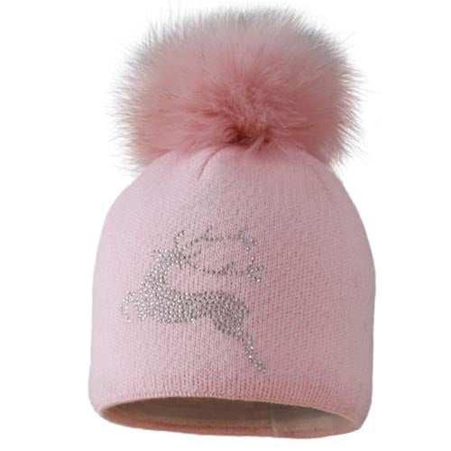STARLING SILVER BLING MERINO BEANIE - REAL FUR