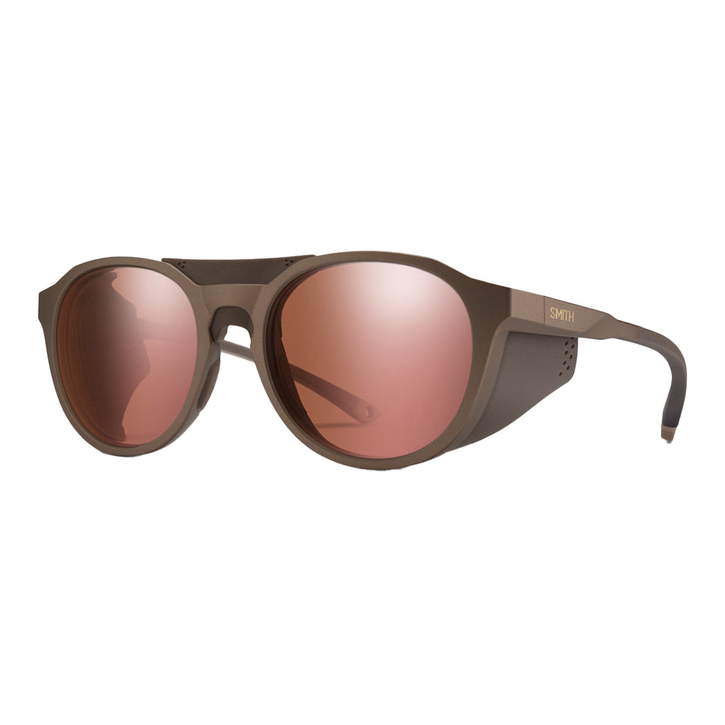 SMITH VENTURE SUNGLASSES MATTE GOLD DUST w CHROMAPOP GLACIER PHOTOCHROMIC ROSE GOLD MIRROR
