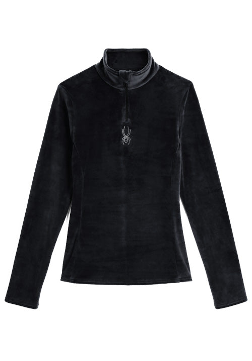 SPYDER SHIMMER BUG VELOUR SKIVVY - BLACK