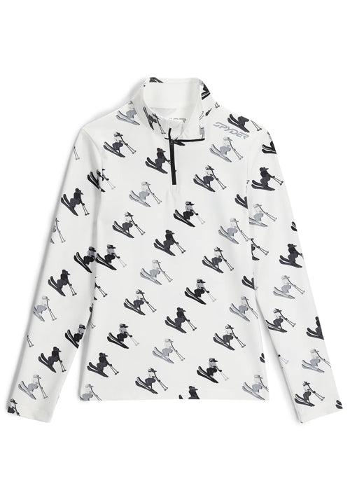 SPYDER WS VIVID 1/2 ZIP TOP - WHITE PRINT