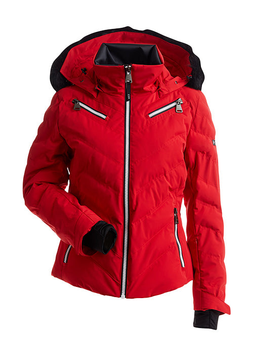 NILS TYROL FAUX FUR JACKET-RED