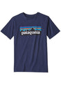 PATAGONIA BOYS P6 LOGO TEE NEW NAVY
