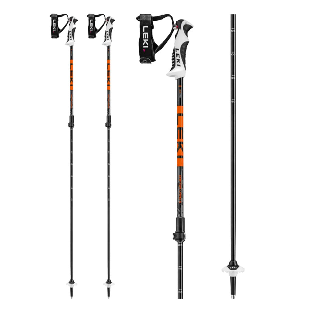 LEKI DRIFTER VARIO S JR ADJUSTABLE POLES NEON ORANGE
