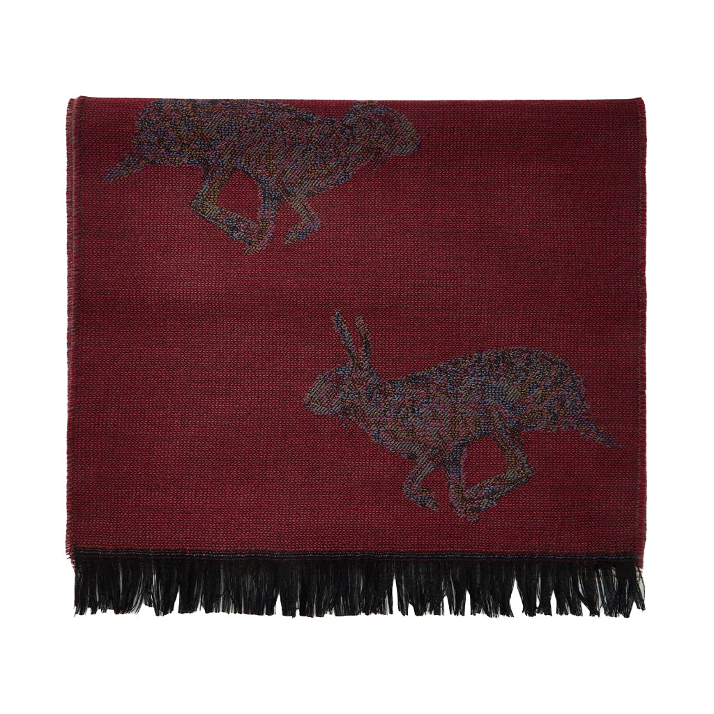 DUBARRY OF IRELAND FERNWOOD TWEED SCARF - OXBLOOD