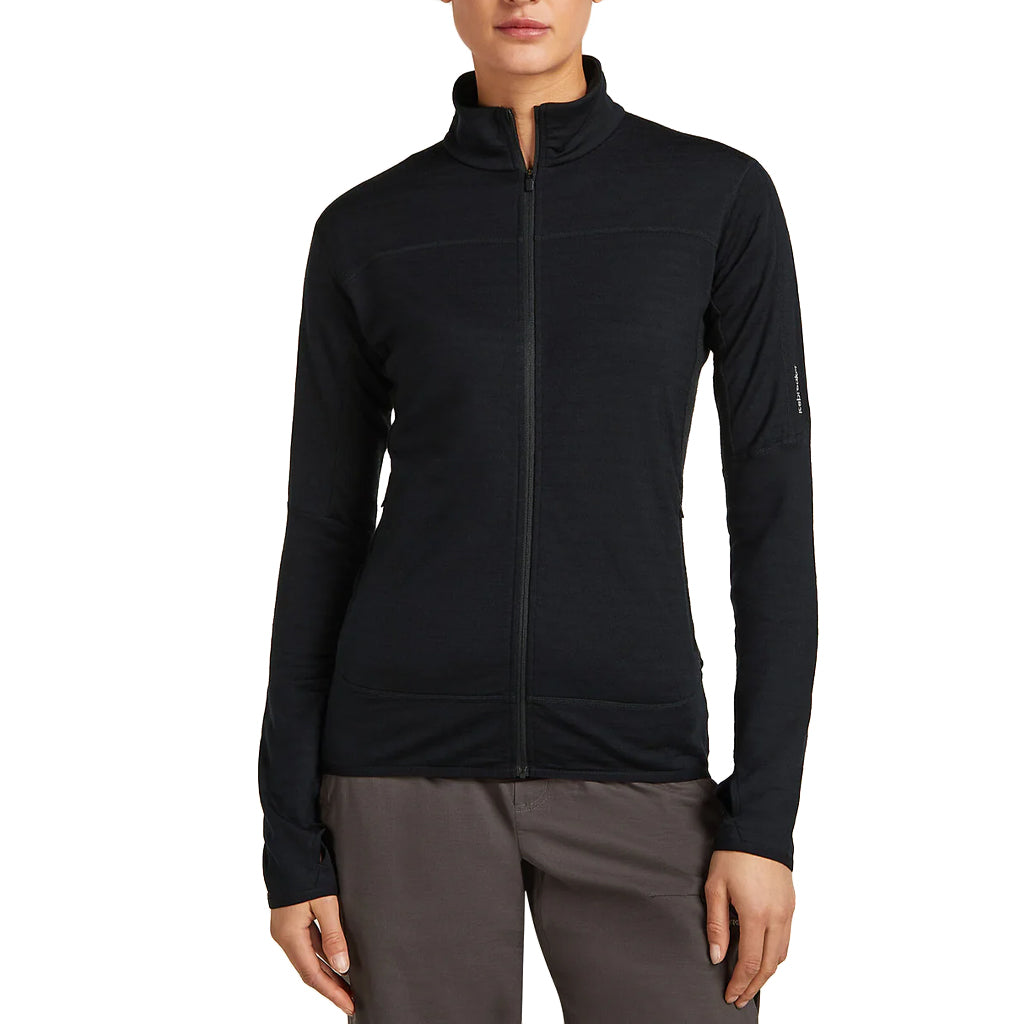 ICEBREAKER WS DESCENDER LS ZIP-BLACK