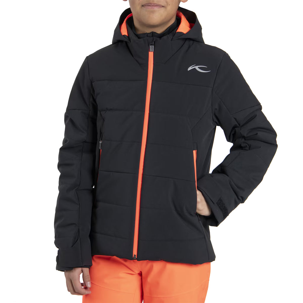 KJUS JNR EDGE JACKET - BLACK/SOLAR FLARE