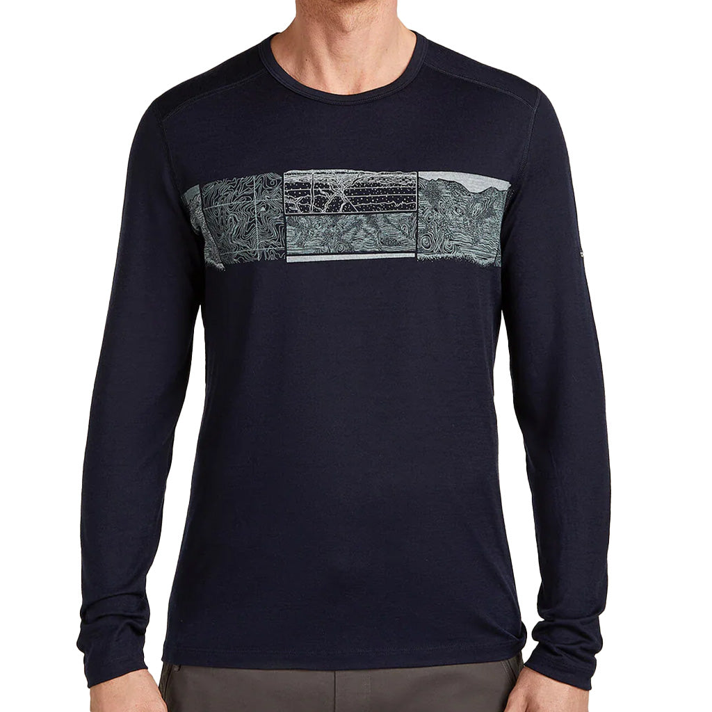 ICEBREAKER MS OASIS LS CREW-ELEVATION - MIDNIGHT
