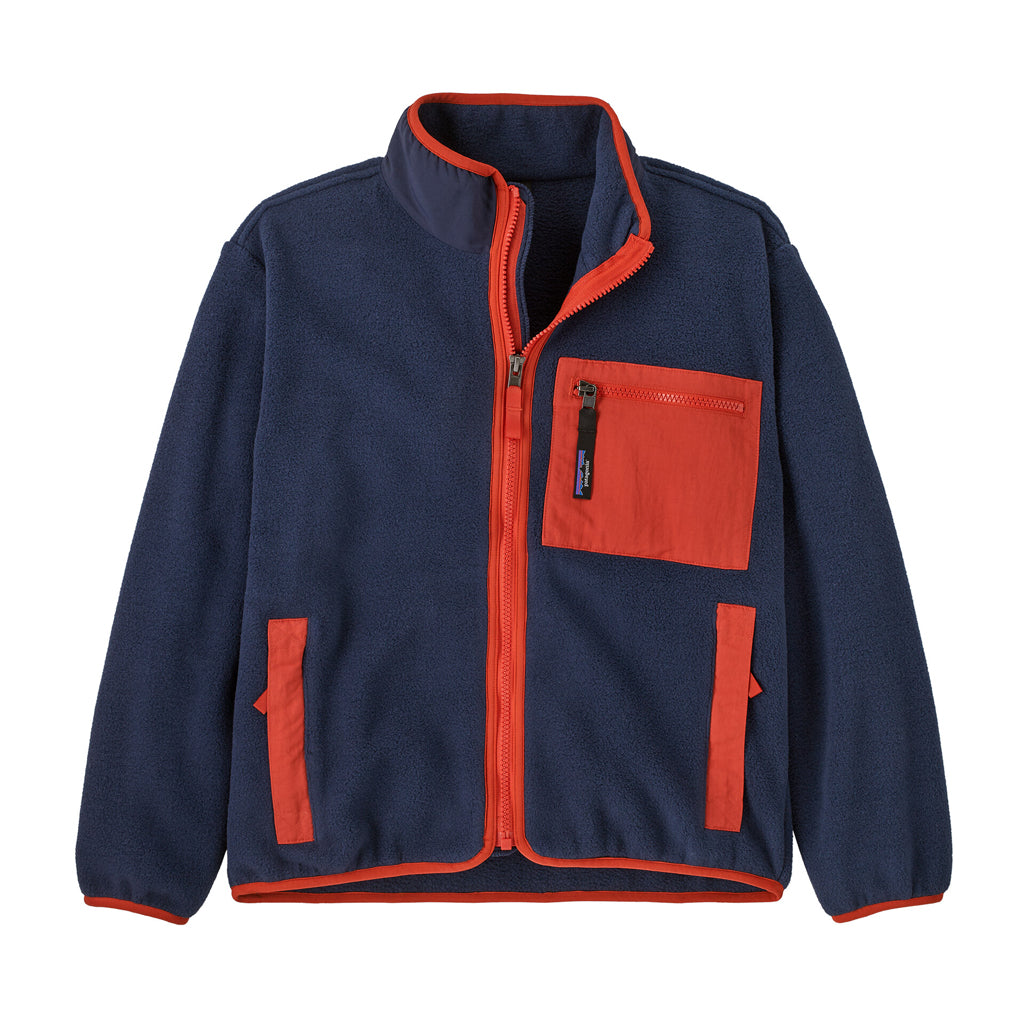 PATAGONIA KIDS SYNCH JACKET - NEW NAVY/MADDER RED