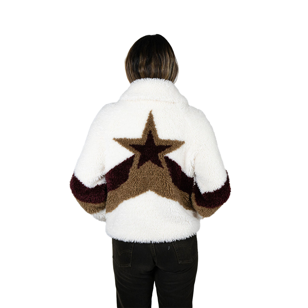 ANGEL WINGS FALL LINE SHEARLING STAR CROP JKT
